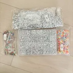 アルファベットビーズ まとめ売り 大量 ハート パーツ&ビーズ カラフル