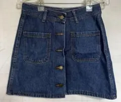 デニムボタン付きミニスカートデニムスカートフリーミニスカ ジーンズ でにむ