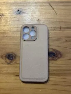 ベージュ レザー調 iPhone15proケース
