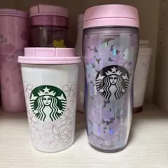 スターバックス ピンク花柄タンブラー