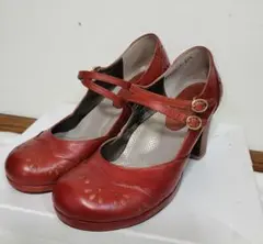 あしながおじさん 革製 ハイヒールパンプス レッドのサムネイル