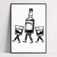 ウィスキー　ポスター　モダン　レトロ　バー　カフミッドセンチュリー　部屋　A3