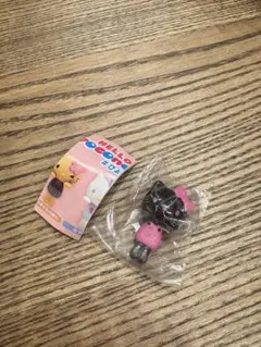 ぴょこのる マスコット ハローキティ ブラック＆ピンク
