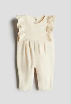h&m ベビー　フリル付きオーバーオール　コーデュロイ　4-6M