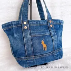 希少 POLO RALPH LAUREN デニム ミニトートバッグ ポニー刺繍のサムネイル