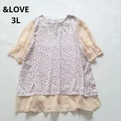 &LOVE　アンドラブ　チュニック　花柄　シアー　シフォン　3L　ハートのサムネイル