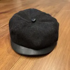 最終値下げ　calee キャスケット　大きめ　レザー　黒　日本製 最終値下げ calee キャスケット 大きめ レザー 黒 日本製 最終