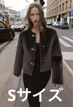 ZARA 新品未使用品　トグルボタンフェイクファージャケット