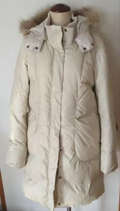 grove クリーム色 ダウンジャケット ファー付き