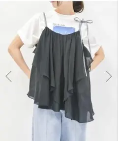 axes femme ドレープフリルキャミビスチェ