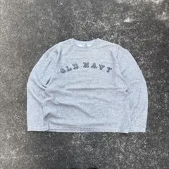 y2k 00s OLD NAVY 短丈スウェットトレーナーセンター刺繍ロゴ　M