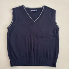 familiar ネイビー Vネックベスト 100cm