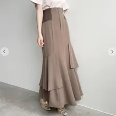 COCODEAL ニットコルセットアシメティアードスカート モカ