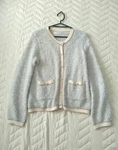 【index】ファンシーツイードカーディガン パール調ボタン