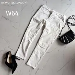 エイチケーワークスロンドン【L】白♡ホワイト♡コーデュロイパンツ♡白パンツ♡大き