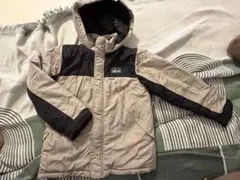 ベージュ/ブラック 中綿コート　130