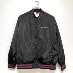 90‘s 黒　ナイロン　ジャケット　ジャンバー　アウター　ボア　スタジャン