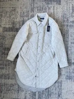 定価約13万円 ラルフローレン キルティング 中綿コート ライトグレー