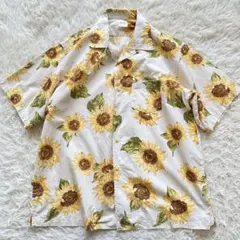 希少✨90's カールヘルム　ひまわり　半袖　アロハシャツ　ピンクハウス　金子功