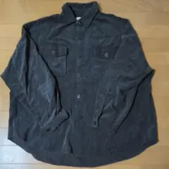 WEGO ダークグレー コーデュロイシャツ