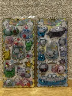 キラキラウォーターインシール　シマエナガ　2枚セット