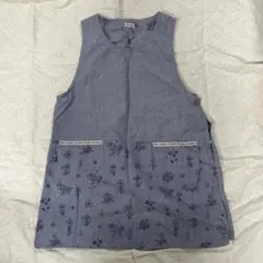 【超美品】YUKI ZAKKA 花柄刺繍 ノースリーブエプロンM-Lサイズ