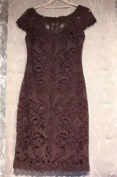 タグ付き　近年　タダシショージ　フラワーレース刺繍ドレス　フレア　Aライン タグ付き 近年 タダシショージ フラワーレース刺繍ドレス フレア A