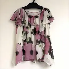 グレースコンチネンタル　花柄　フリル　シフォン　半袖　ブラウスのサムネイル
