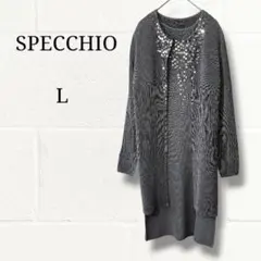 スペッチオ アンサンブル ワンピース カーディガン スパンコール グレー 40のサムネイル