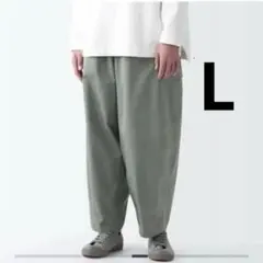 シ*ヤ様 MUJI labo チノカーゴワイドパンツ L カーキ ムジラボ 無印