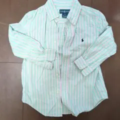 Ralph Lauren 長袖シャツ サイズ5 緑とピンクのストライプ
