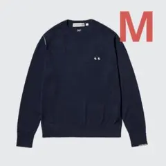 ユニクロ　アニヤハインドマーチ　メリノクルーネックセーター　ネイビー　M