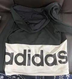 adidas フルジップパーカー 黒/白 F