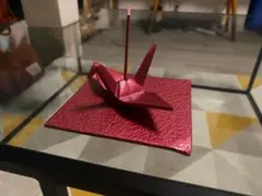 屋根板金職人が作る 銅の折り鶴【一点物】 銅製 折り鶴 オブジェ 縁起物 屋根板金職人が作る 銅の折り鶴【一点物】 銅製 折り鶴 オブジェ