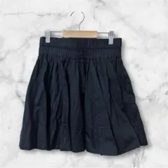 ローリーズファーム スカート F 黒 ミニ フレア ウエストゴム ギャザー 黒