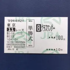 単勝馬券 グラスワンダー 有馬記念2枚 Yahoo!オークション -「グラスワンダー 単勝」(終了したレースの