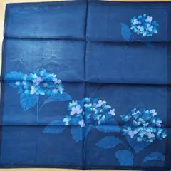 藍染ハンカチ　紫陽花柄