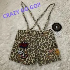 新品【CRAZY GO GO‼︎】派手かわ♡サロペットハーフパンツ 150cm