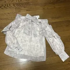 イング 袖フリル花柄シアーブラウスのサムネイル