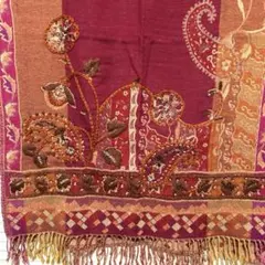 アジアン風　刺繍ストール