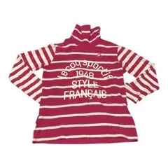 ルコック　ゴルフ　ピンク　ストライプ　タートルネック　長袖ウェア　Lサイズ