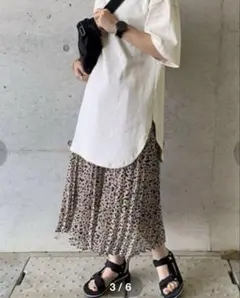 【値下げしました】レオパード柄 プリーツ ロングスカート