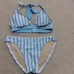 青と白ストライプ セパレート水着セット