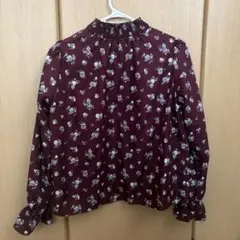 花柄 ブラウス 長袖 ボルドーのサムネイル