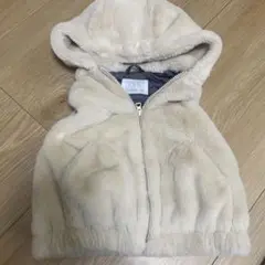 ベージュファーアウター フード付き　ZARA サイズ98