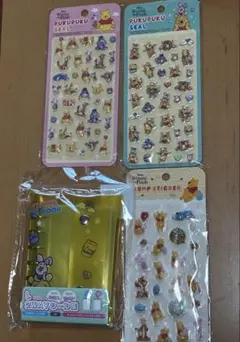 2WAYシール帳　ディズニー くまのプーさん　Ｌサイズ ぷくぷくシール 4セット