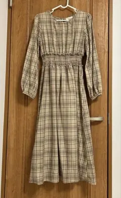 earth music & ecology チェック柄ロングワンピース