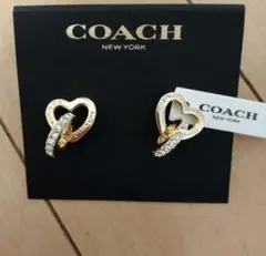 COACH ハート型クリスタルピアス