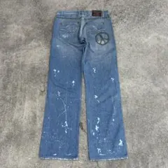 USA製 PEOPLE FOR PEACE スタッズデニム W30 ワイド
