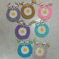 かぎ針編みのフクロウコースター